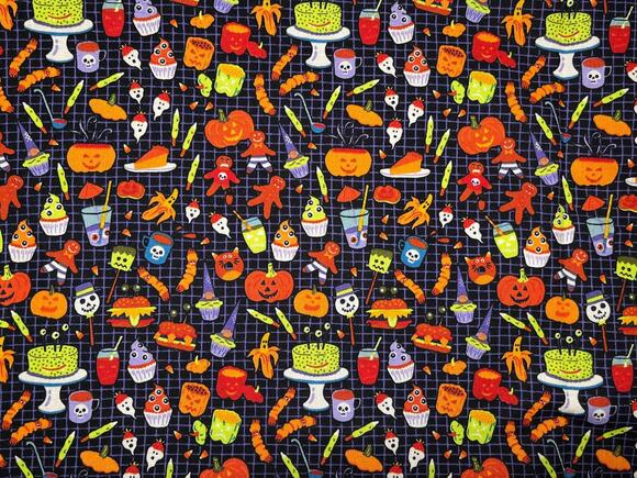 Other - Happy Candy Halloween Treats Cotton Fabric 2/3 yd | Destash